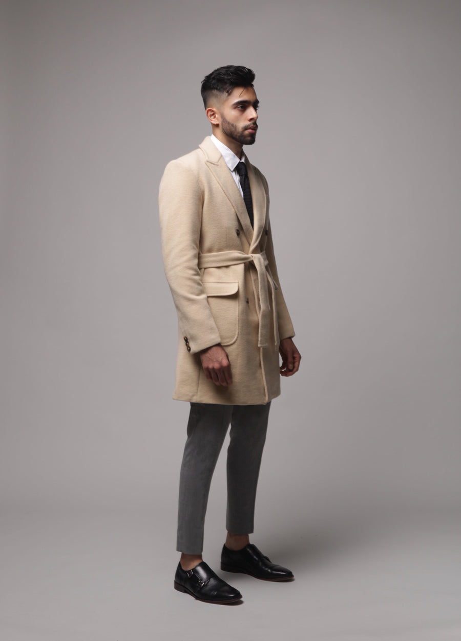Double Breasted Slim Fit Overcoat (crepe)