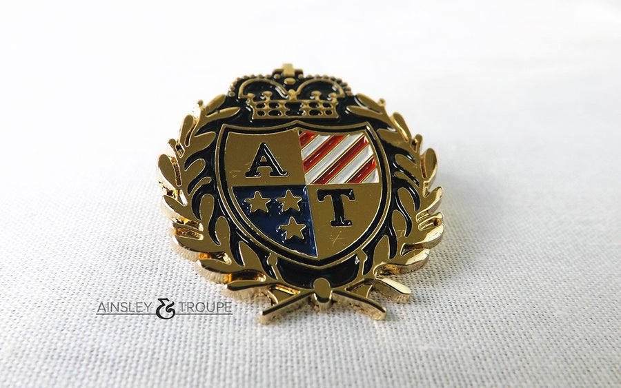 Coat of Arms Lapel Pin (brushed brass)