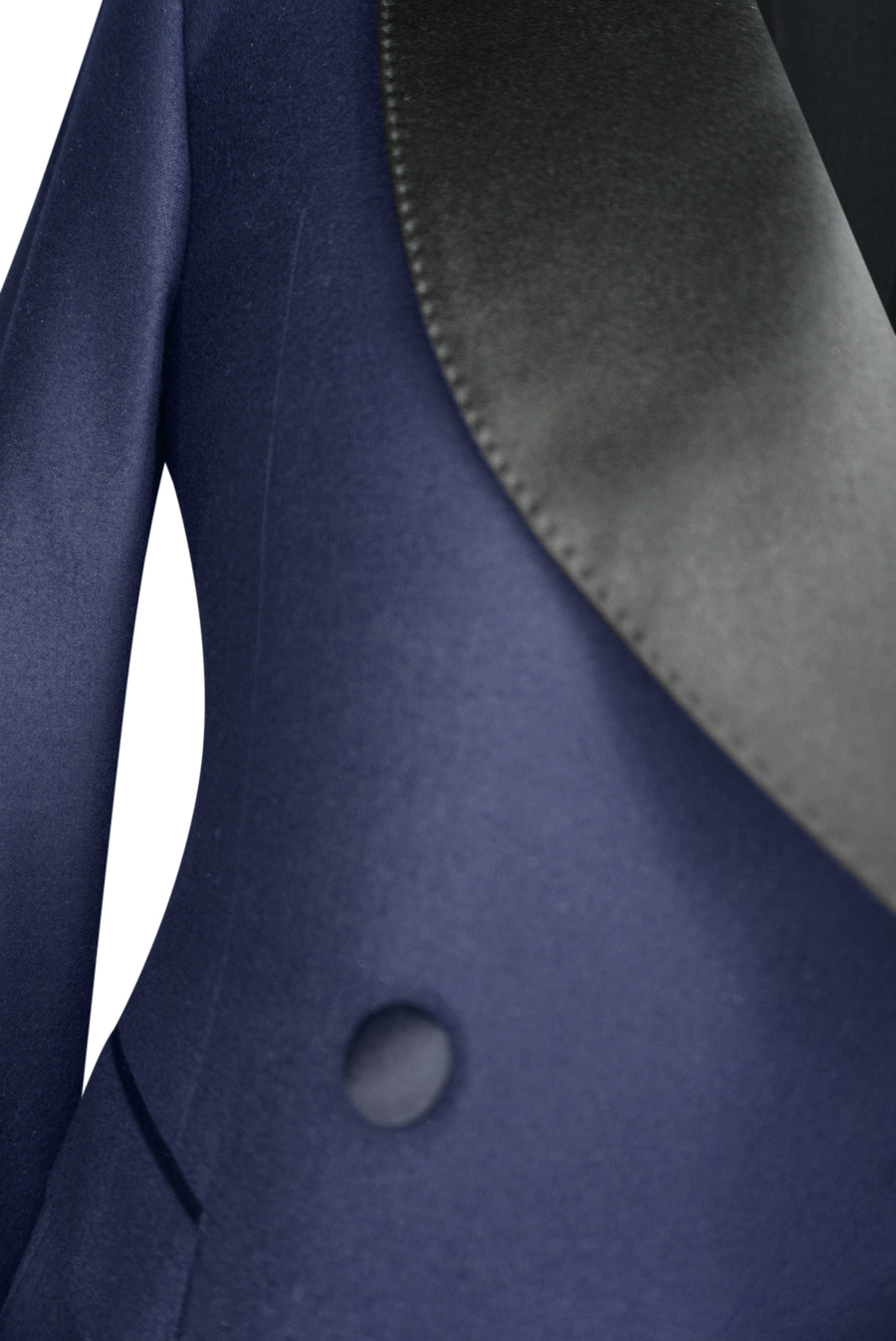 Navy Blue Slim Fit Tuxedo Jacket (Satin Lapel)
