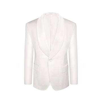 Ivory Slim Fit Shawl Lapel Tuxedo Jacket (Satin Lapel)