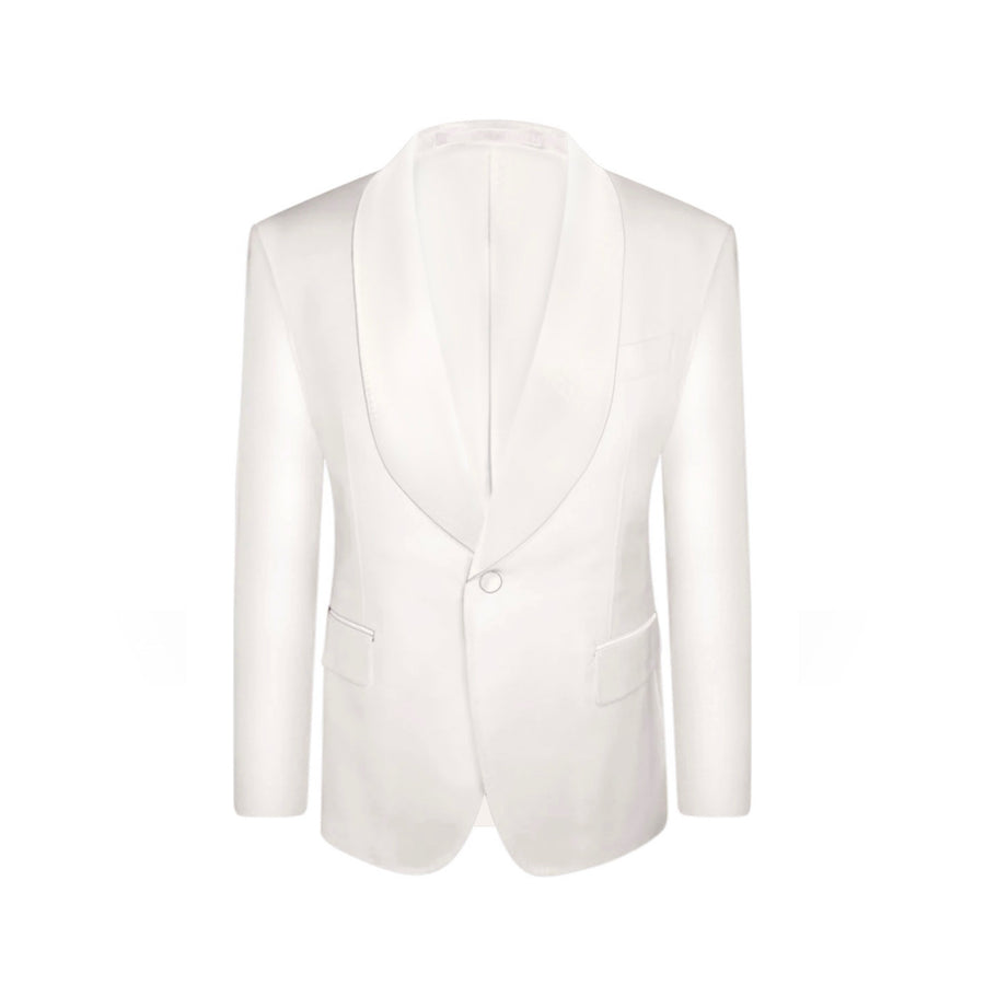 Ivory Slim Fit Shawl Lapel Tuxedo Jacket (Satin Lapel) โ Ainsley