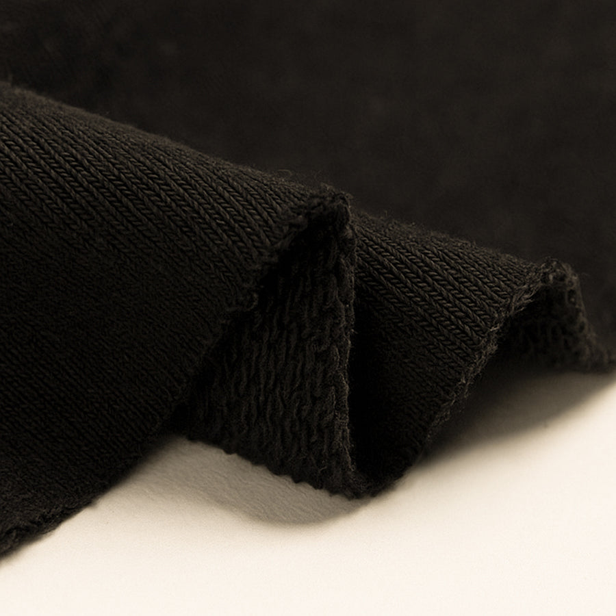 Midnight Black French Terry Cotton Hoodie (Oversized Fit)