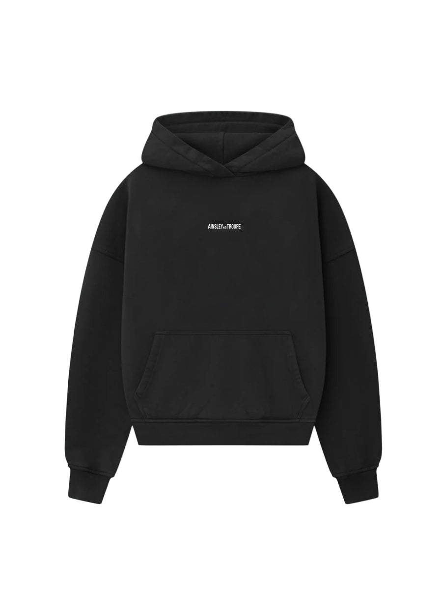 Midnight Black French Terry Cotton Hoodie (Oversized Fit)