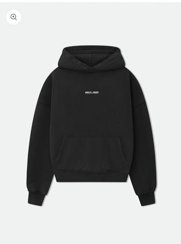 Midnight Black French Terry Cotton Hoodie (Oversized Fit)