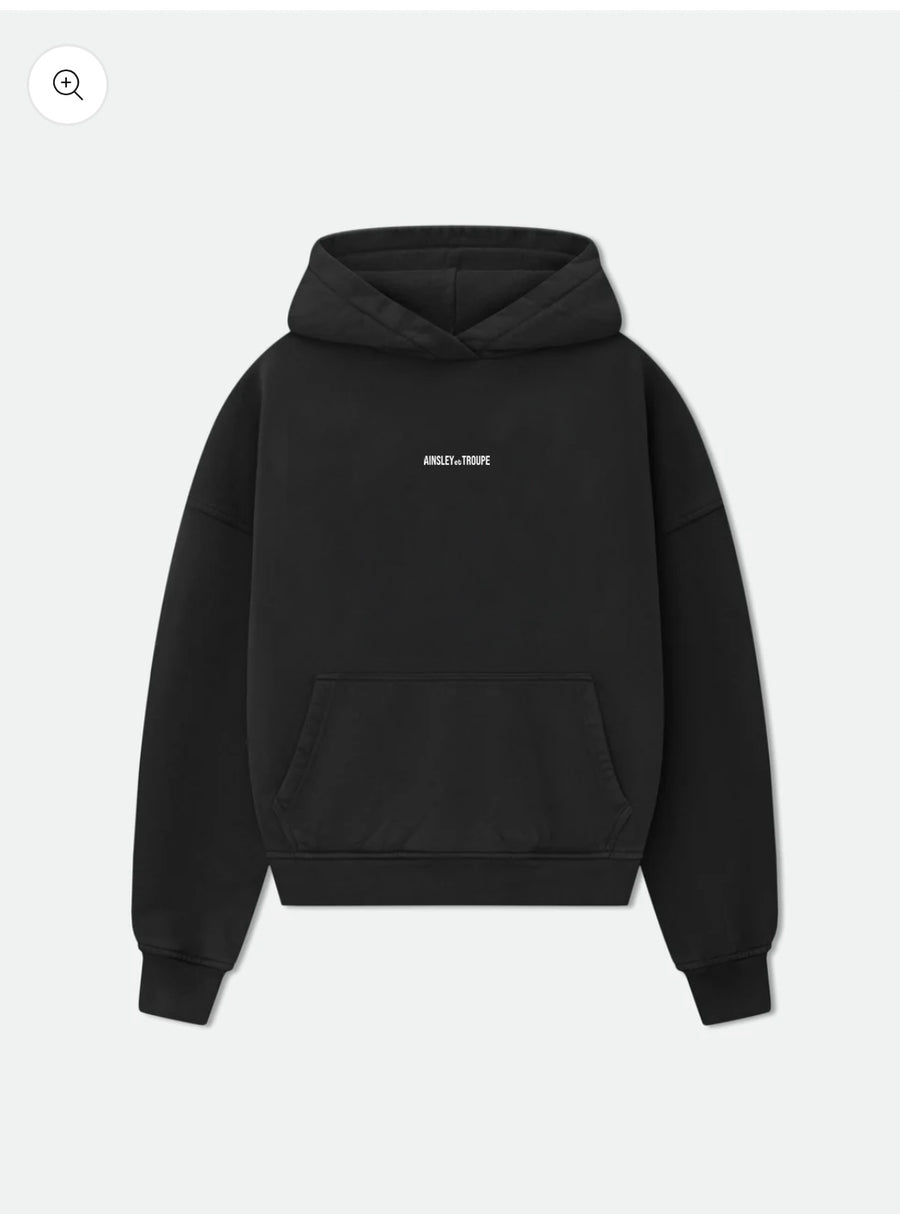 Midnight Black French Terry Cotton Hoodie (Oversized Fit)