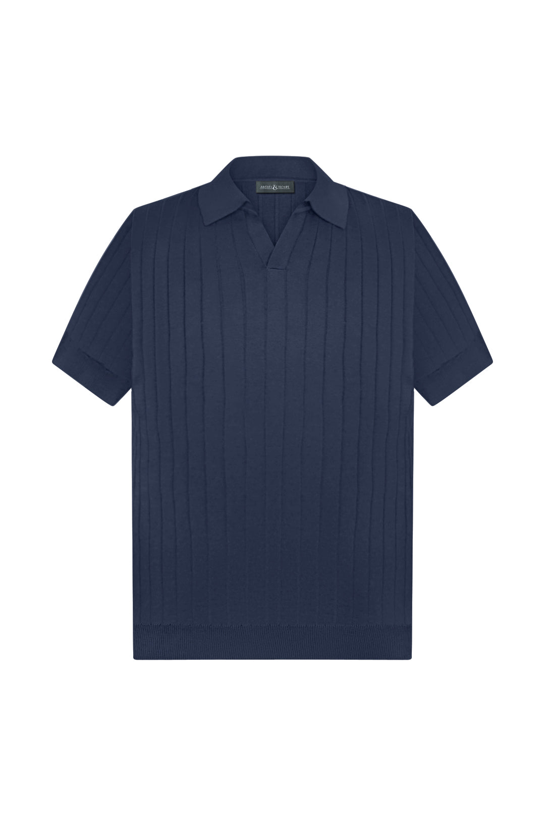 トップス ANATOMICA 18SS Knit Polo-Navy/3 Silk & Cotton Blend Ribbed Polo Shirt (Navy Blue) – Ainsley