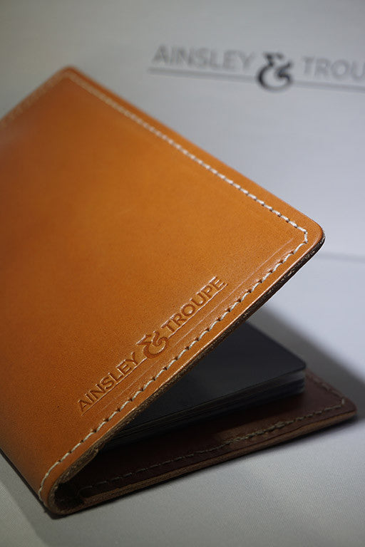 'The Voyager' Leather Passport Case (maple)