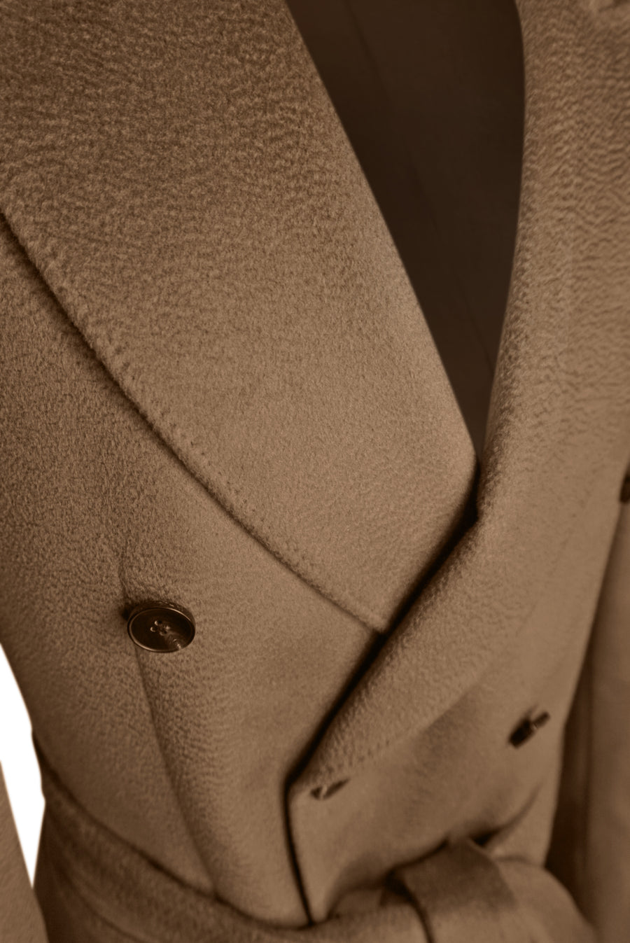 Cashmere Double Breasted Belted Overcoat (walnut)