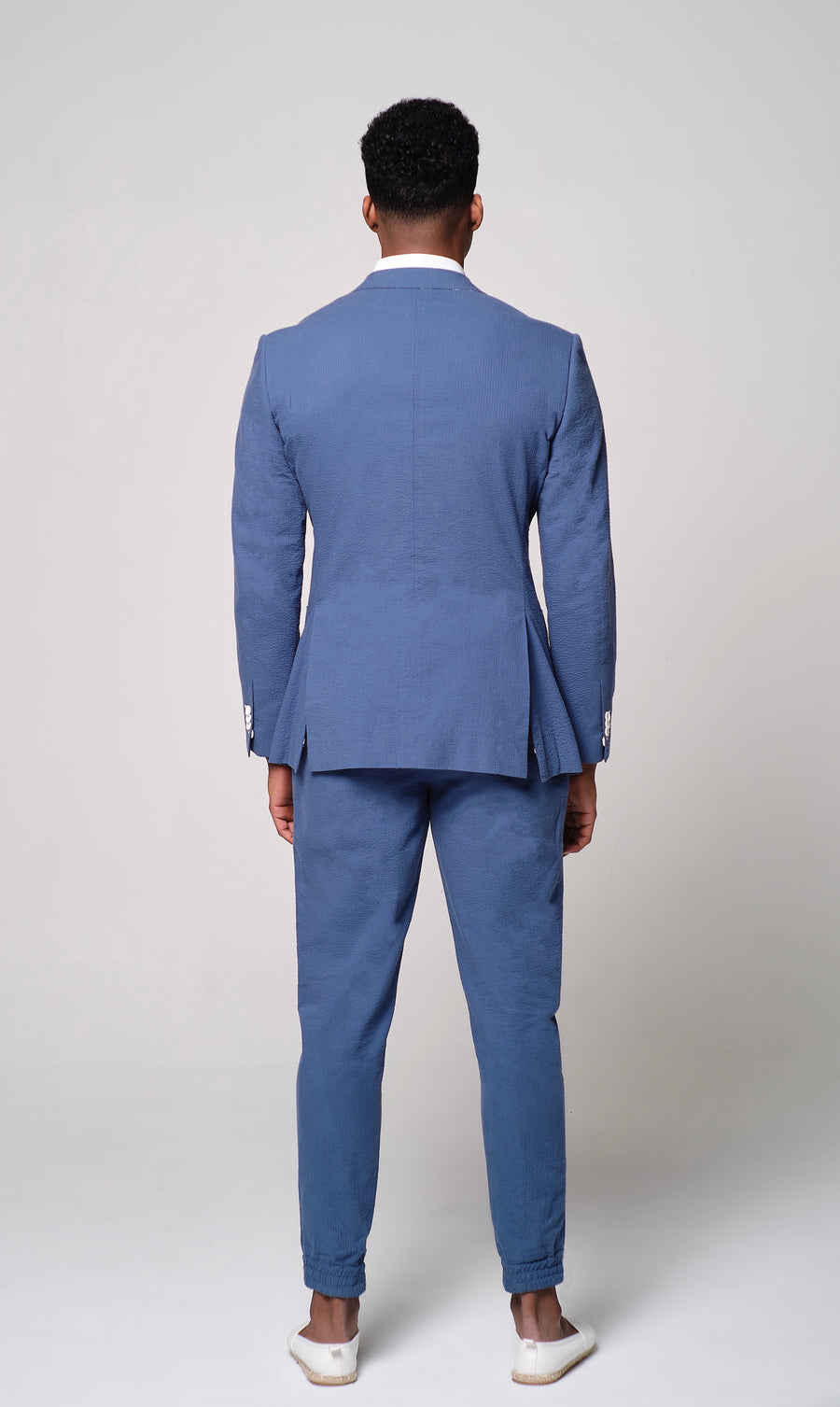 Ocean Blue Seersucker Suit Jacket