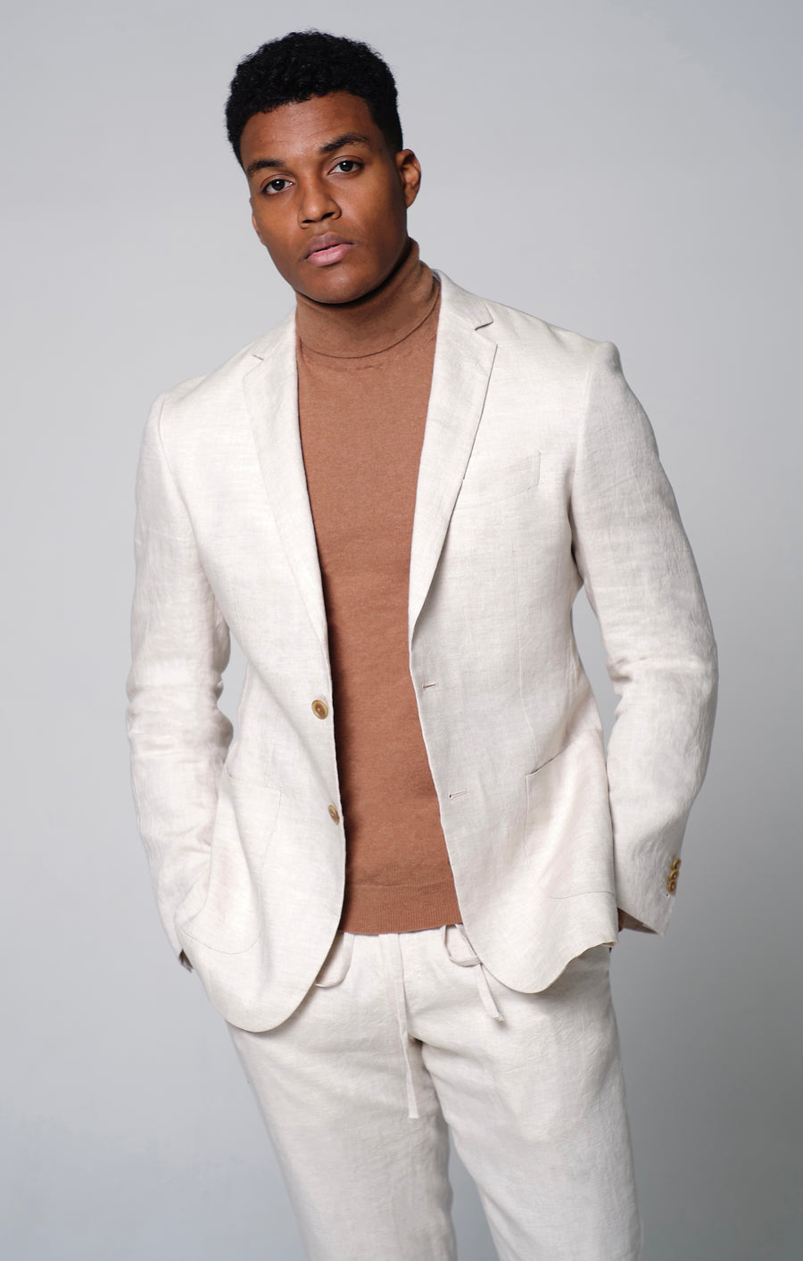 Sand Linen Suit Jacket